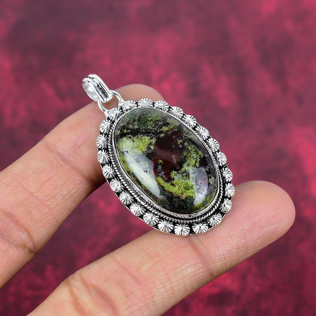Dragon Blood Pendant, Gemstone Jewelry 925 Solid Sterling Silver Pendant, Gift For Women Handmade Pendant