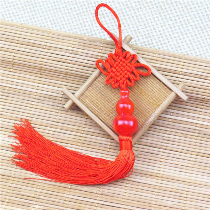 Chinese Knot Pendant: Resin Imitation Beeswax Gourd with Tassel - Special Gift Ornament