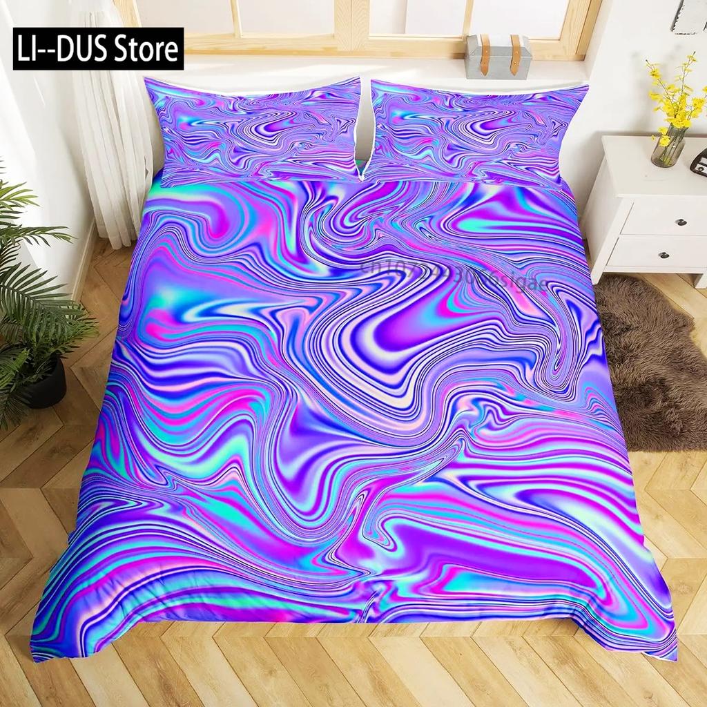 Nordic Marble Pattern White 3D Bedding Set Duvet Cover Pillowcase Bedclothes Single Twin Full Queen King Size POD Dropshipping