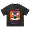 Japanese Artist Yayoi Kusama Pumpkin Eyes Art Show Vintage Washed T Shirt Unisex Unisex Clothing High Quality Short Sleeve Tshirt