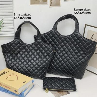 Borsa Tote Trendy con Motivo a Diamanti 2024: Borsa a spalla spaziosa ed elegante per donna