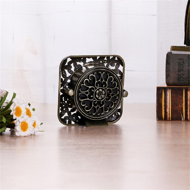 Small Table Clock with Enamel Color Metal Clocks Quiet Timekeeping for Collectors Mantel Clock Home Decoration