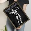 Fitness Motivational Muscle Man Pattern Metal Iron Painting Gym Decor Strength Training Slogan Wall Hanging
