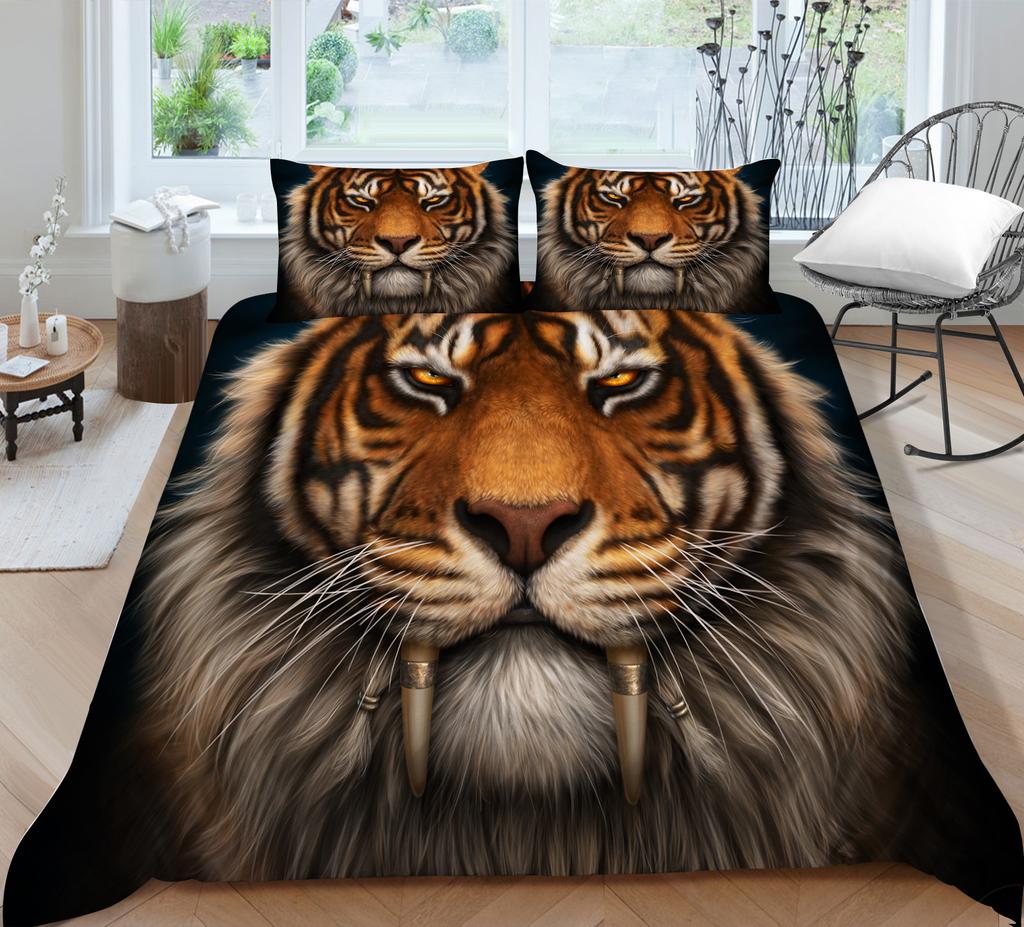 Bedding Two Or Three-Piece Set Tiger Series Polyester Fabric