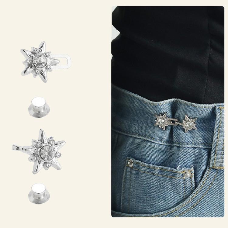 4 Pairs Star Jeans Button Pins No Sewing Required Trousers Waist Tightener Waist Buckles Trouser Button Pins