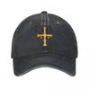 Spain Asturias Flag Baseball Cap Retro Distressed Denim Victory Cross Snapback Hat Unisex Women Outdoor Summer Caps Hat