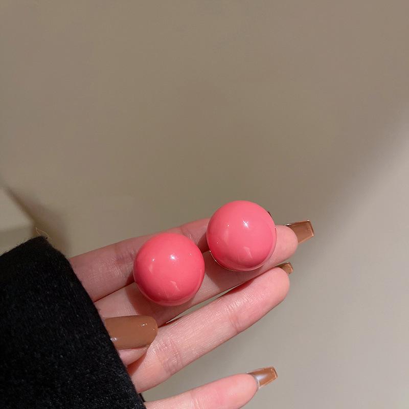 Faye Wong Pink Shrimp Cracker Earrings 2025 Year of the Snake Spring Festival Studs - European and American High-End Fashion.