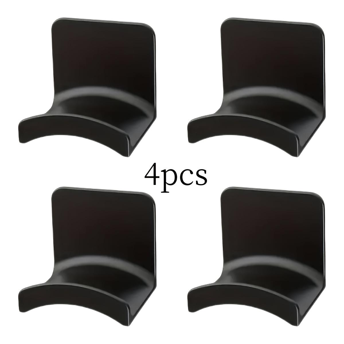 

4 шт. Витончених чорних настінних тримачів для навушників - легке встановлення, без свердління, компактні кронштейни для ігрових гарнітур і аксесуарів, гачки для технічних засобів 4pcs чорний