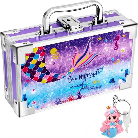 JYPS Unicorn Pencil Box for Girls Boys Kids, Lock Box for School with Portable Handle and Uncorn Keychain, Pink Pencil Box, Cute Unicorn School