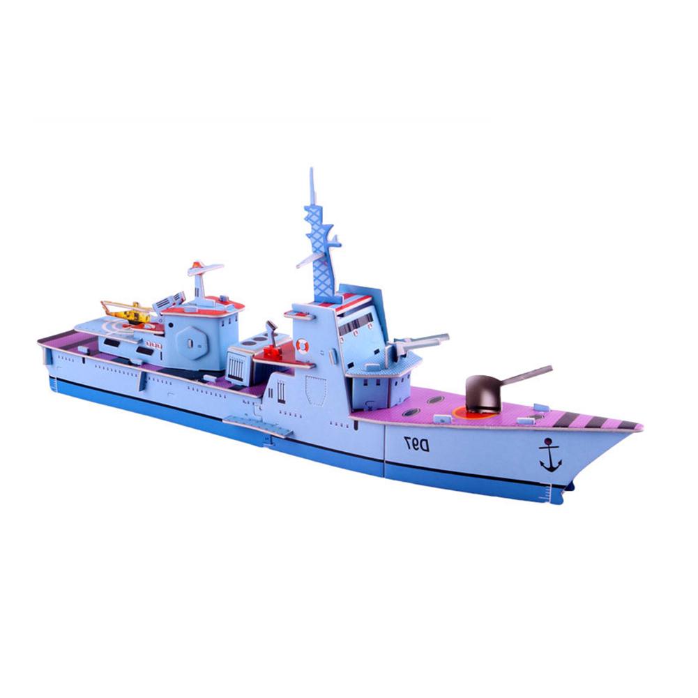 DIY Jigsaw 3D Puzzle Bridge SUV Battleship Building Models Kids Intelligent Toy Battleship