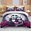 Set Biancheria da Letto Stampato 3D The Nightmare Before Christmas 1 Copripiumino 2 Federe Set Biancheria da Letto per Adulti e Bambini Varie Misure