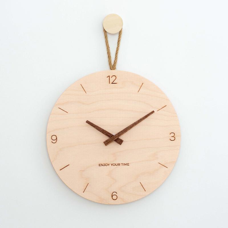 Nordic Wall Clock Wood Interior Living Room Decoration Clocks Modern Silent Accessories Wall Clock Creative Minimalist Clocks