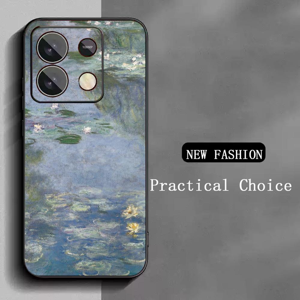 Claude Monet Painting Classic Art Phone Case For Redmi Note 14 13 12 11 Pro Plus S 5G 14C A3 Soft Black Phone Cover