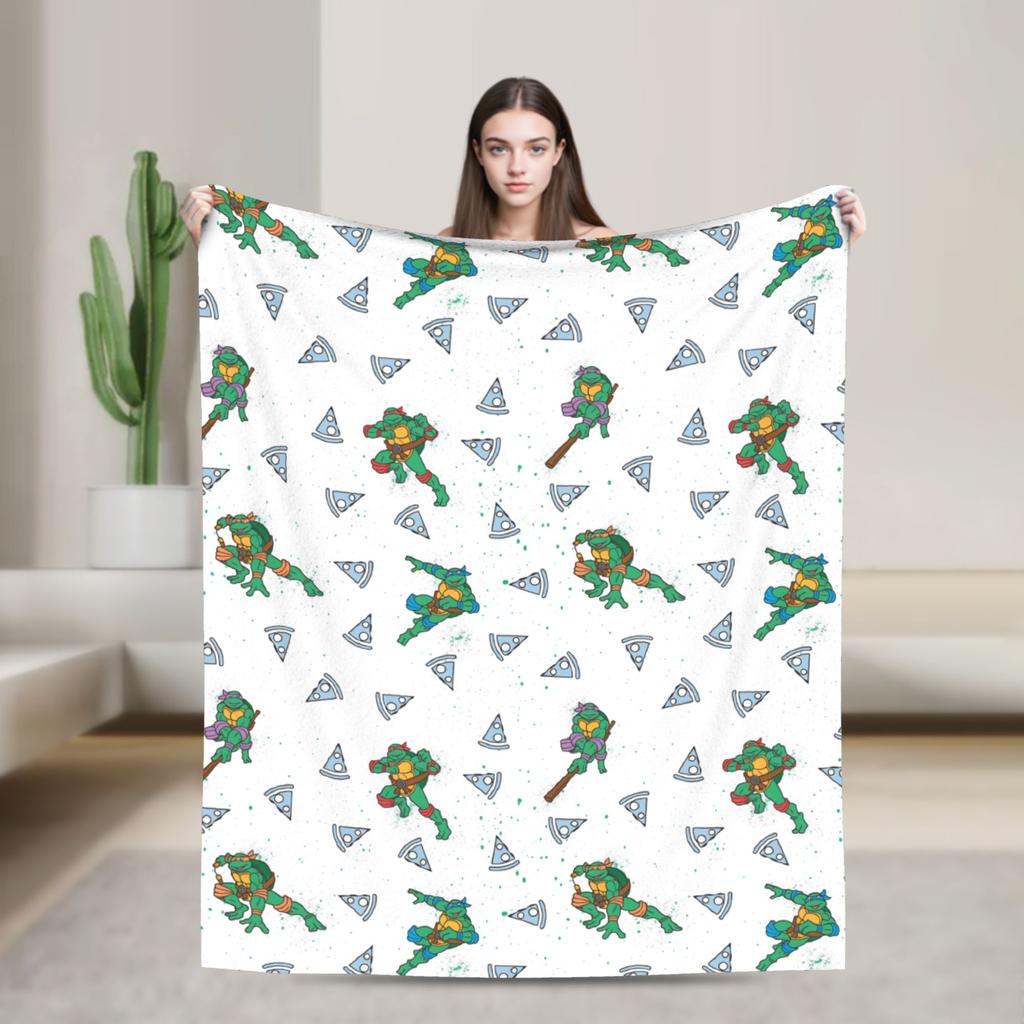 Comic Warm Soft Blankets T-Tmnts Character Decorative Plush Bedding Throws Funny Home Decor Flannel Bedspread Sofa Bed Cover