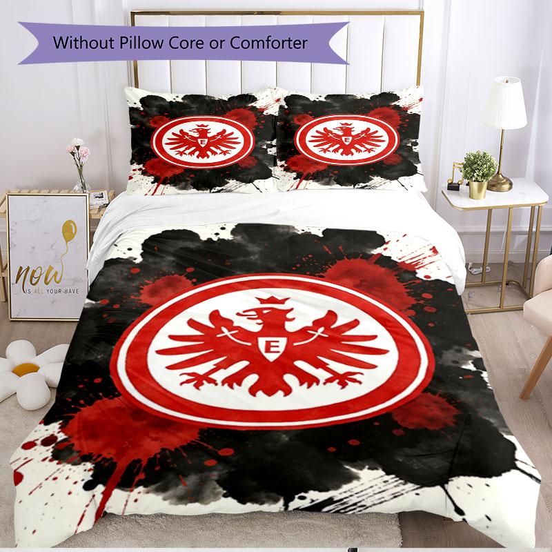 3pcs Duvet Cover Set (1*Duvet Cover + 2*Pillowcase, Without Core), Eintracht Frankfurt Print Soft All‑Season Bedding Set, Home Bedroom Decor Gift
