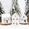 Christmas Wooden Snowflake Cabin Light Ornaments for Window/Table Decoration