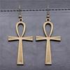 Vintage 2 Colors 52x28mm Ankh Cross Charms Drop Earrings Fashion Handmade Women Earring
