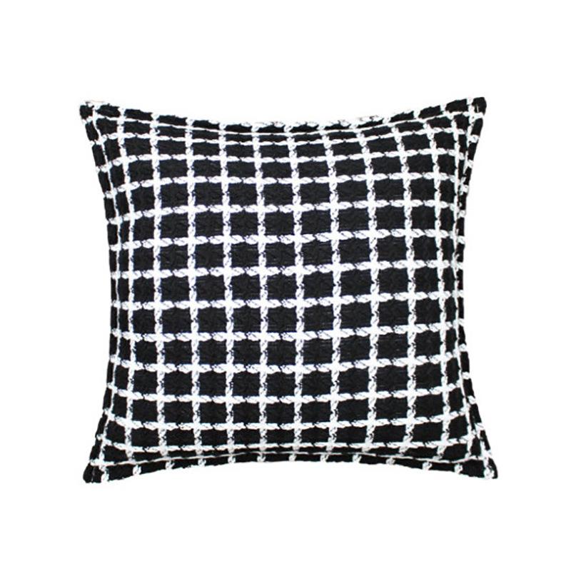 

Modern Simple Black and White Small Fragrance Style Pillow Pillow Case Living Room Sofa Cushion Model Bedroom Pillow 45x45cm