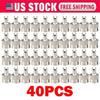 40PC For Schrader Silver Metal Tire Valve Cap Seal Stem Core Remover Tools