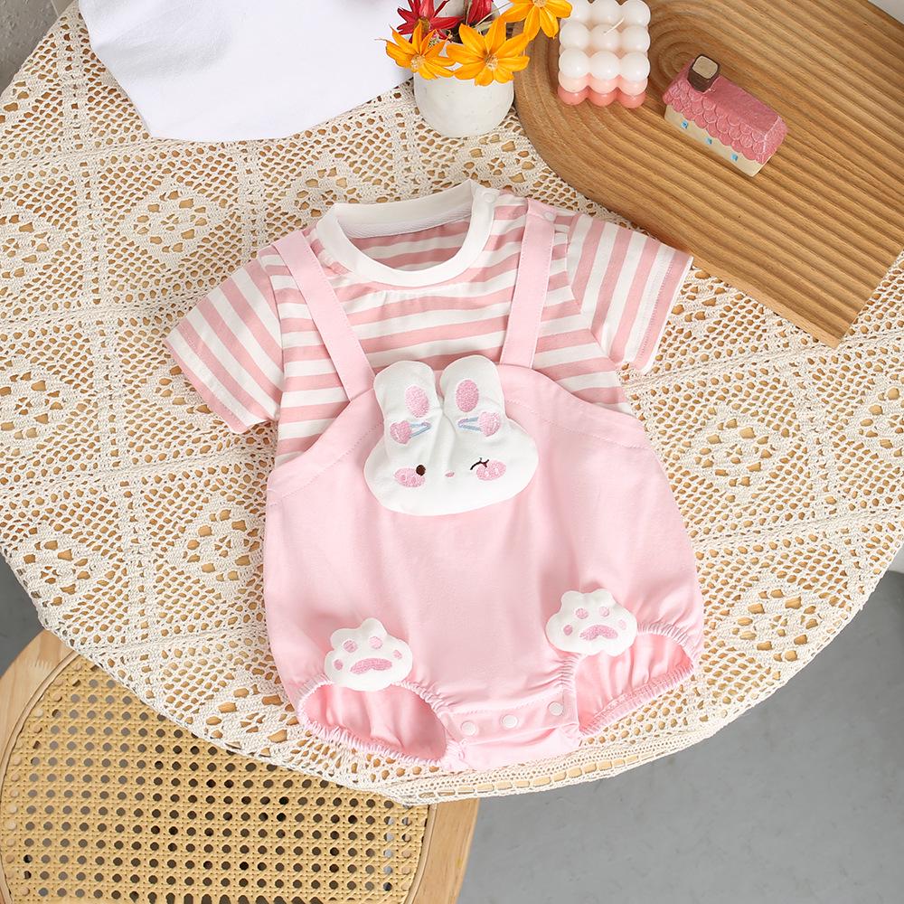 

Супер милый мультяшный летний ромпер - Боди с коротким рукавом для малышей 100 дней 73 cm