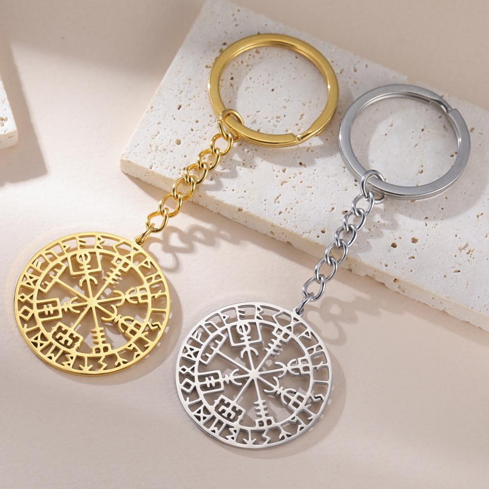 Dawapara Vegvisir Pendant Necklace Nordic Runes Compass Necklace Protection Amulet Stainless Steel Jewelry