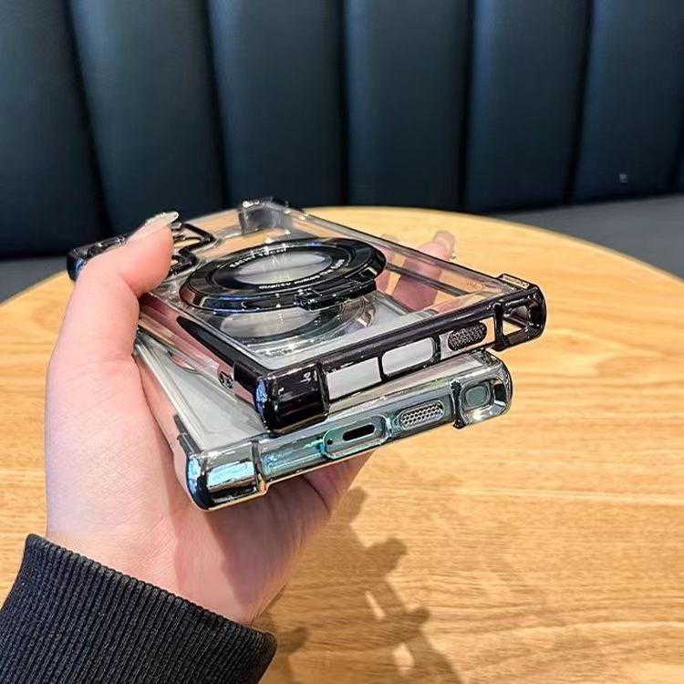 Electroplating Four Corner Airbag Anti Fall S25FE Is Suitable for Samsung S25EDGE Transparent Mobile Phone Case S22 Magnetic Bracket A56
