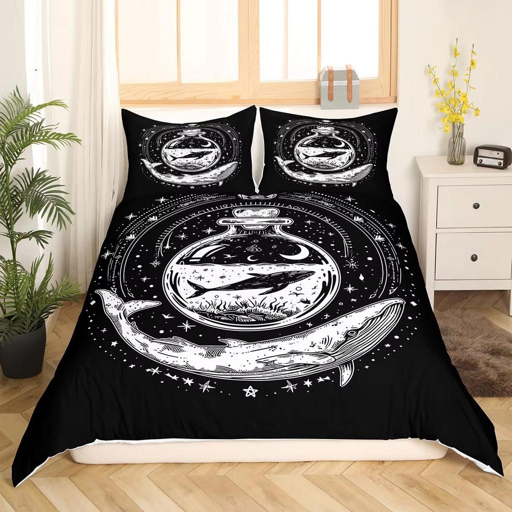 Kiler Whale Soft Duvet Cover Set Underwater World Animals Single Double Beding Children Kids Tens Adult Peoples Rom Ocean Whale Warm Comforter Cover