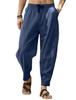 Hip Hop Mens Loose Cotton Linen Drawstring Casual Pants For Urban Style