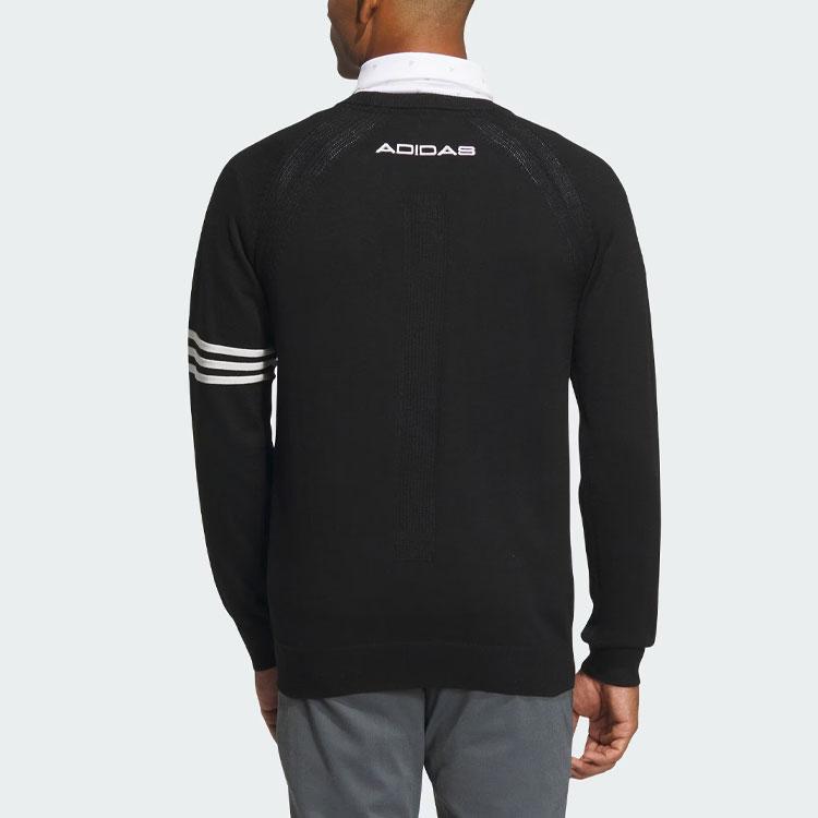 Adidas Long Sleeve Pullover Sweater Color Block Golf Sweatshirt Men Sweaters Black IN9050