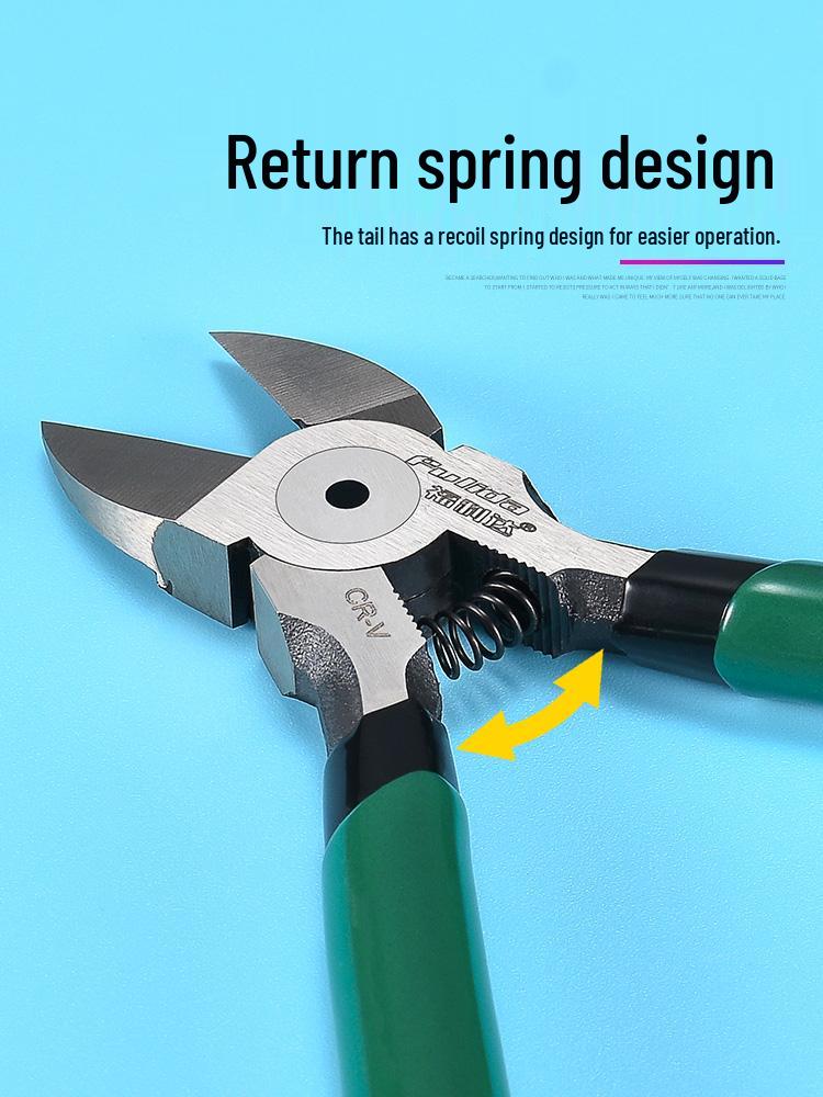 6-Inch Industrial Diagonal Cutting Pliers for Electronics and Models - Offset Jaw Design