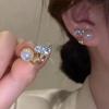 Korean Fashion Zircon Drop Earrings for Women Jewelry 2026 Trending New Luxury Women's Geometric Hoop Earrings Pendientes Gifts
