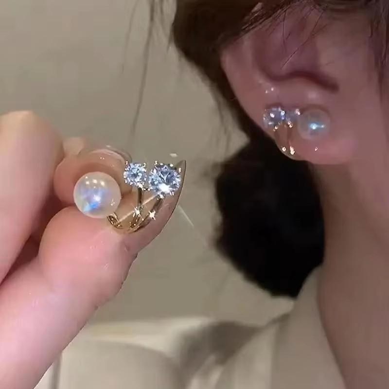 Korean Fashion Zircon Drop Earrings for Women Jewelry 2026 Trending New Luxury Women's Geometric Hoop Earrings Pendientes Gifts