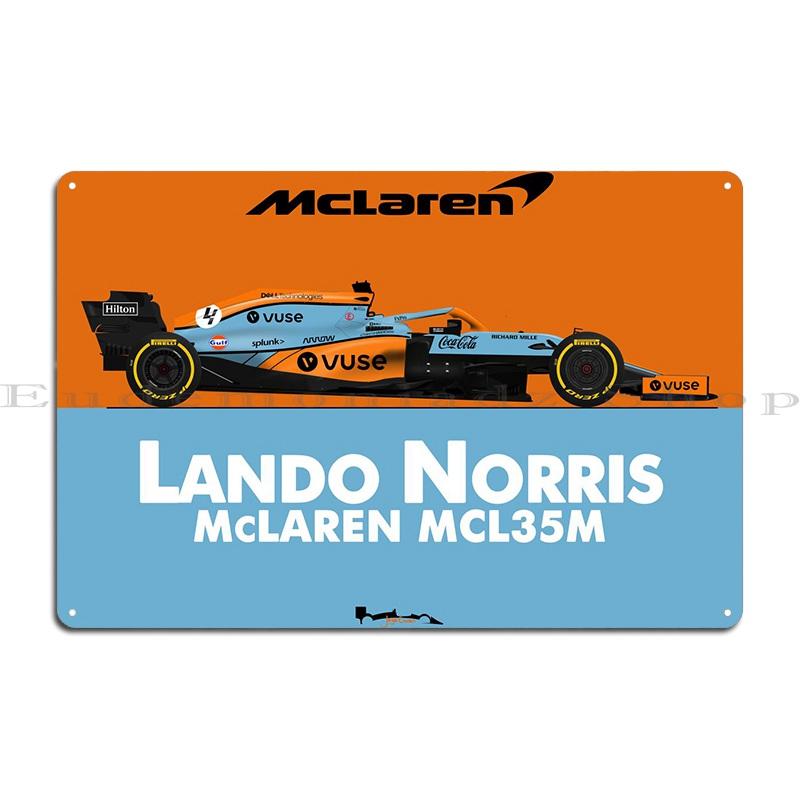 Lando Norris Monaco Metallschild Poster Bar Wohnzimmer Personalisierte Party Club Wanddeko Blechschild Poster