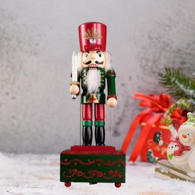 Weihnachts Nussknacker Dekoration Puppen Geburtstag Zuhause Xmas Figur Holz Spieluhr für