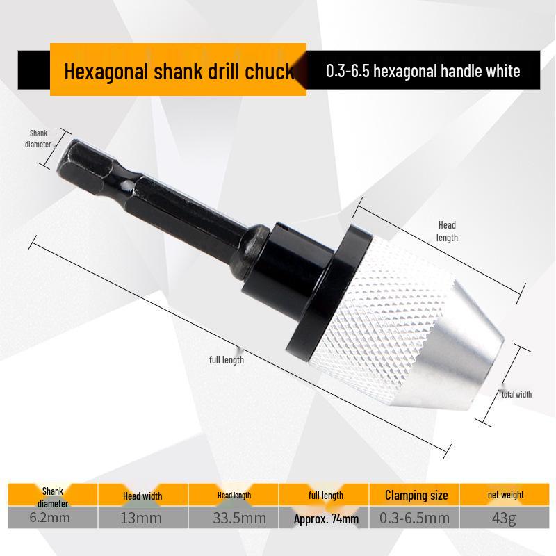 Hex Shank 3-Jaw Drill Chuck Adapter for Quick Electric Grinder