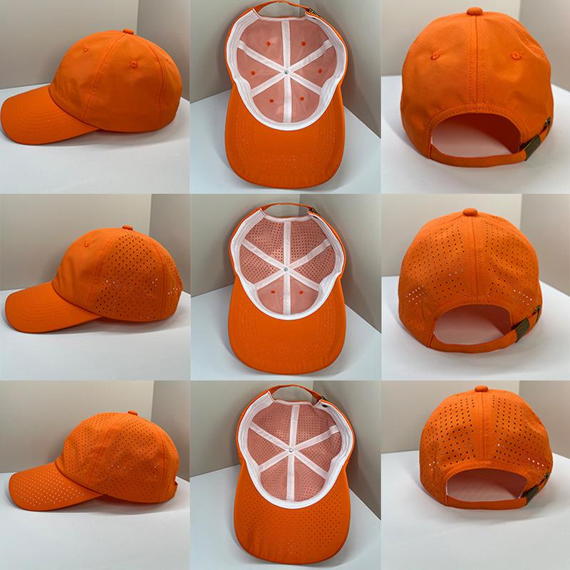 Perforated Baseball Cap With Custom Logo Text Print, Lightweight Quick Dry Running Cap, Adjustable Golf Tennis Hat