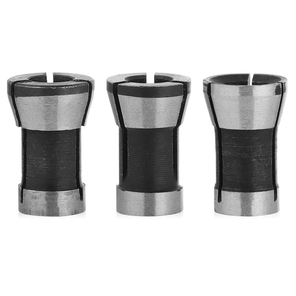 1/3Pcs 6.35mm 8mm 6mm Adapter Collets Set Practical Engraving Trimming Machine Router Durable Milling Cutter Accessories