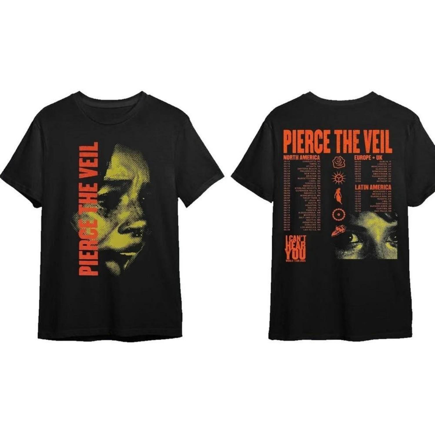 

Pierce The Veil I Can t Hear You Tour 2025 Shirt, Pierce The Veil Concert 2025 Unisex T-Shirt S