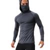 Men's Hooded Sports Compression Suit - Quick-Dry, Breathable, Long-Sleeve for Outdoor Running.