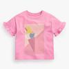 Fashionable Summer Clothing New Baby Girl Pink Short-Sleeved T-shirt