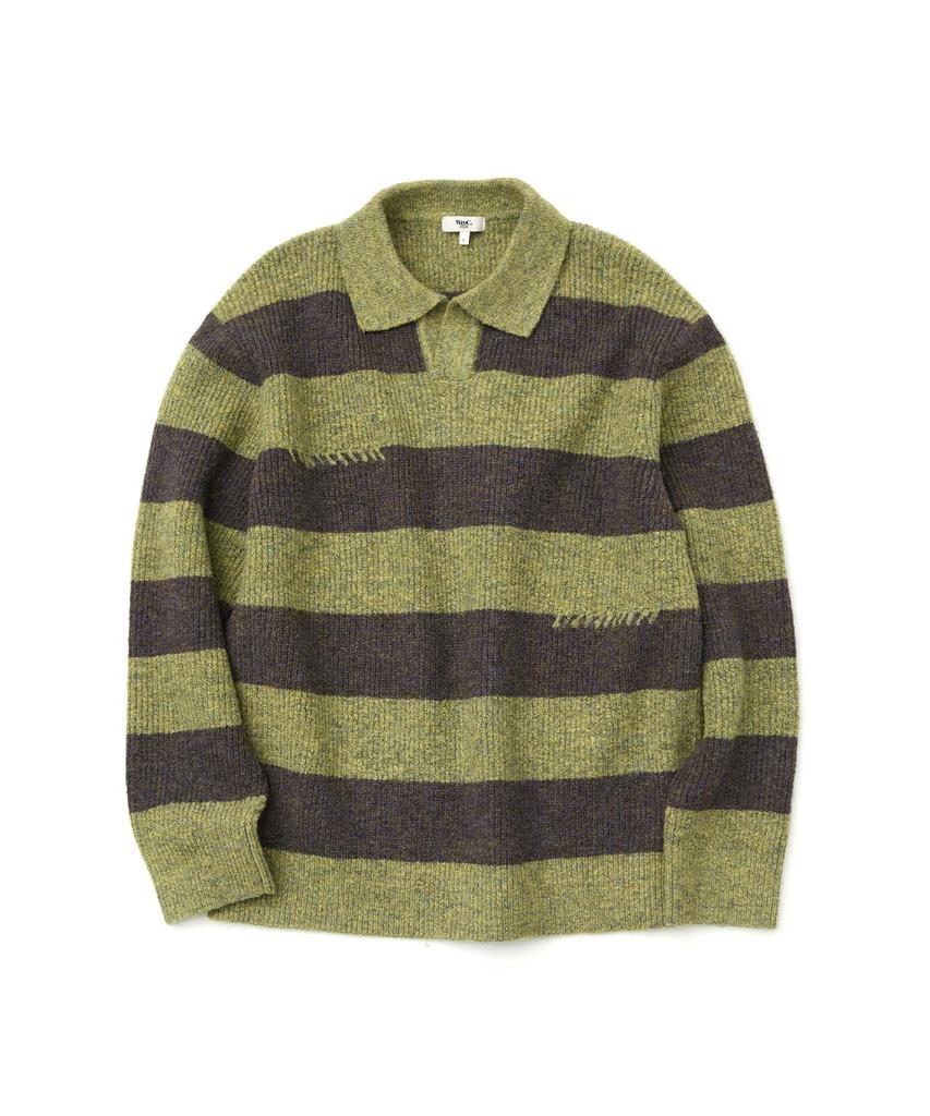 WMC Bold Stripe Collar Knit_Light Green