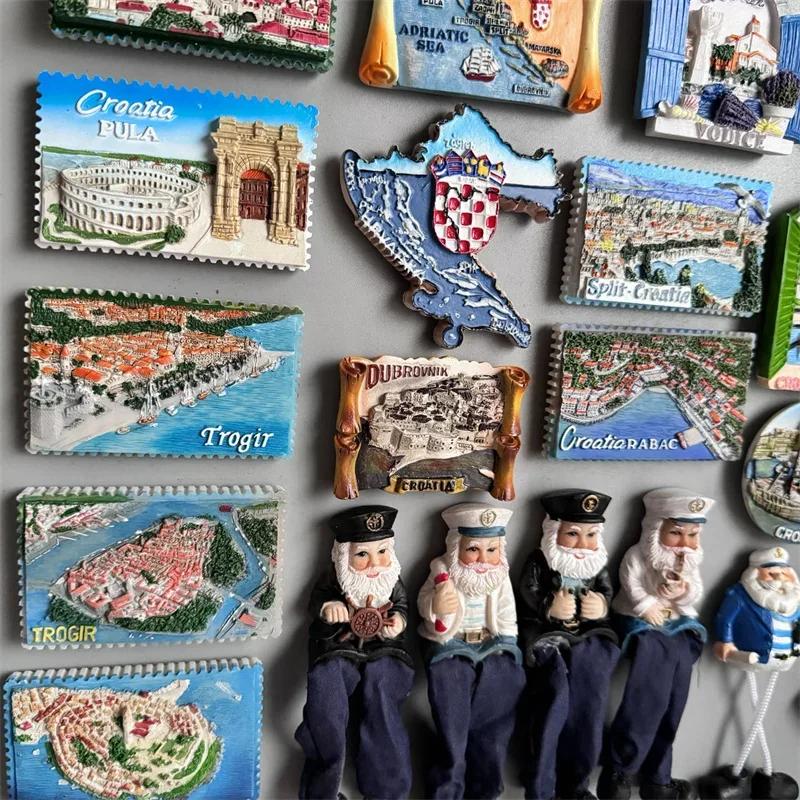 Μαγνήτης ψυγείου Croacia Τουριστικό σουβενίρ Kroatie Mediterranean Split Trogir Hvar Trogir Μαγνητικά αυτοκόλλητα ψυγείου Χάρτης της Κροατίας
