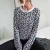 Suéter de manga larga con estampado de leopardo para mujer, elegante, informal, de otoño, estilo vintage
