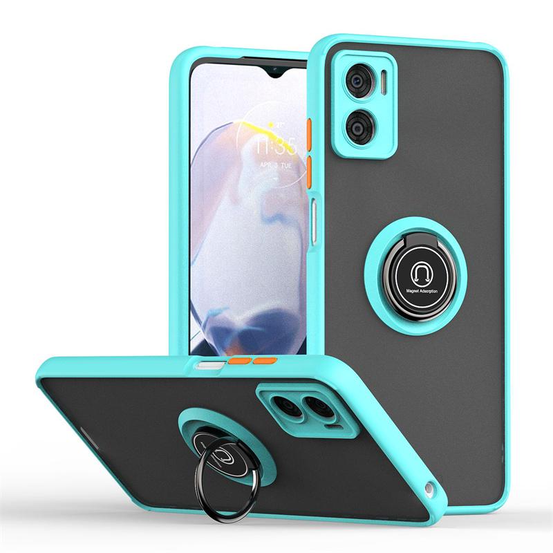 For Motorola E22 E22i Case Shockproof Matte Hard PC Armor Case For Moto E 22 E13 E20 E40 Magnetic Holder Ring Stand Back Cover