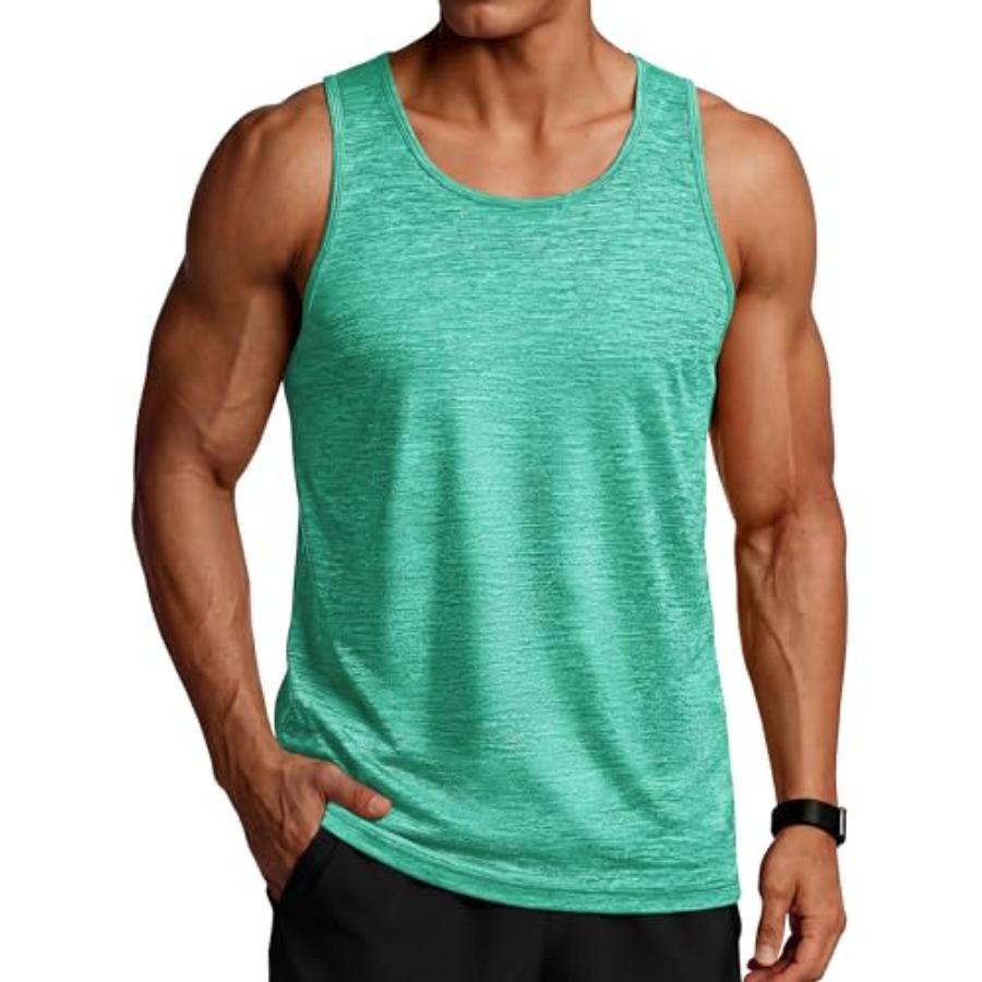 Herren Tanktops Schnelltrocknend Ärmellos Workout Muskelshirt Athletisch Bodybuilding Fitnessstudio Leistungs-T-Shirts M blue