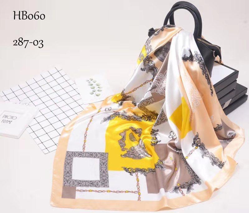 [BYSIFA] New White Silk Satin Scarf Shawl Winter Spring Autumn Elegant Plant Flowers Square Scarves Muslim Women Head Neck Scarf