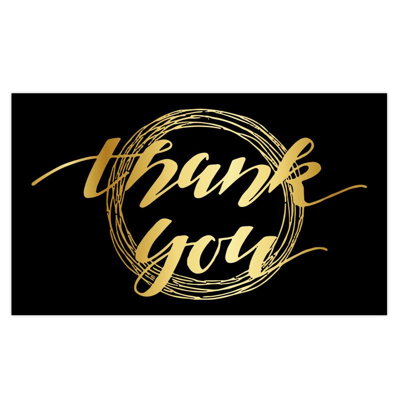 Black Thank You Greeting Cards, 50 Sheets/Pack