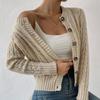 New Women's Long Sleeved Cardigan Knitted Sweater Casual Autumn Winter Warm Knitwear Fashionable Women's Outerwear