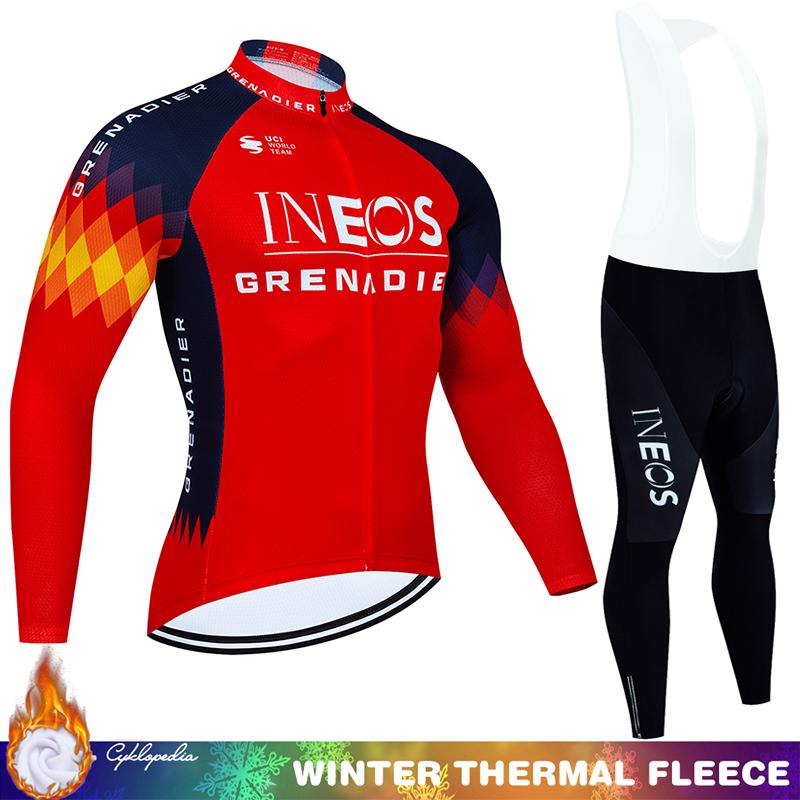 Herren Radsportanzug Winter Thermofleece Trikot MTB Mann Kleidung INEOS Tricuta Trikot Hose Set Träger 2026 Rennrad Uniform Mann