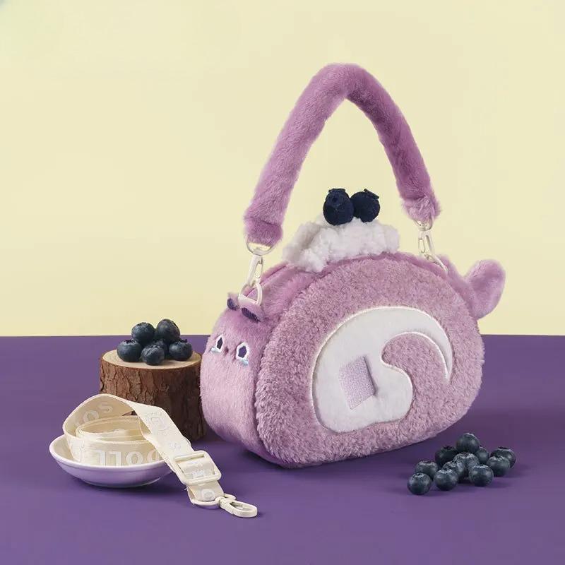 Borsa a tracolla in peluche Lolita carina Borsa a tracolla morbida e dolce con animale imbottito Borsa a mano versatile Kawaii per ragazze